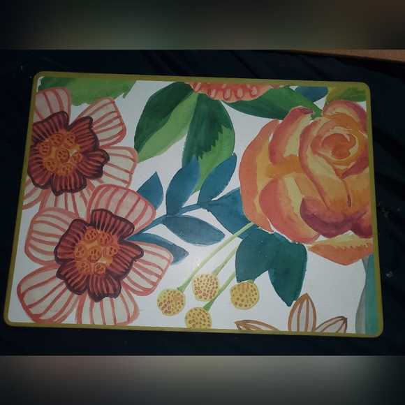 : MacKenzie Childs Flower design table mats set of 4 read description - Picture 3 of 16